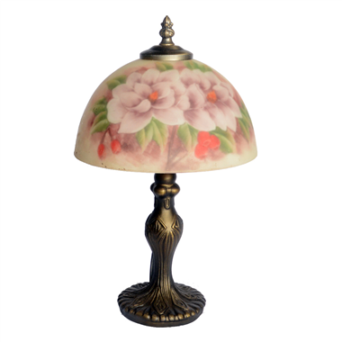 TRH080017 8 inch Reverse Hand Painted Lamp red bird Grape glass  table lamp
