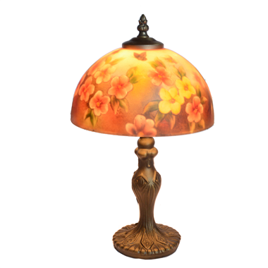 TRH080019 7 inch Bell Shade Tulips flower Hand-Painted Glass Lamp factory