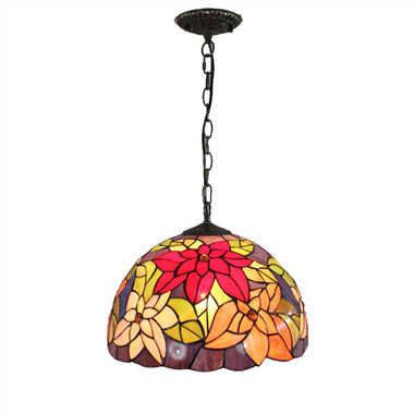 PL120012 12 inch Flower Tiffany Style Pendant Lamp stained glass hanging lighting