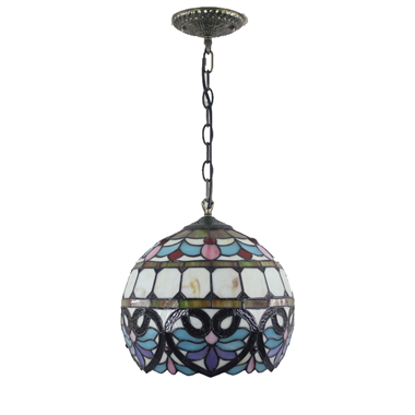 PL120022 12 inch Spherical Ball Tiffany Style Pendant Lamp stained glass hanging lighting