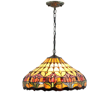 PL160011 16 inch Tulips Tiffany Style Pendant Lamp stained glass hanging light