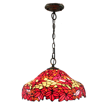 PL160015 Maple leaves Tiffany Style Pendant Lamp stained glass hanging lighting