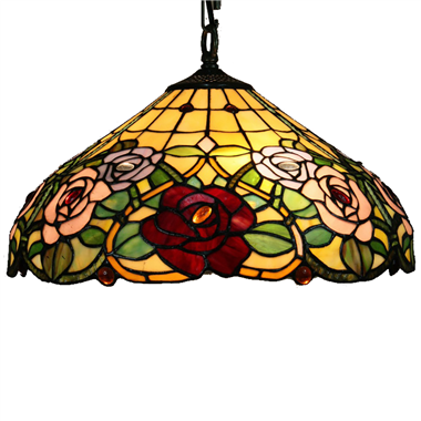 PL160020 16 inch Flower Tiffany Style Pendant Lamp stained glass hanging lighting 