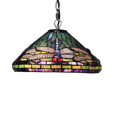PL160021 16 inch dragonfly Tiffany Style Pendant Lamp stained glass hanging lighting 