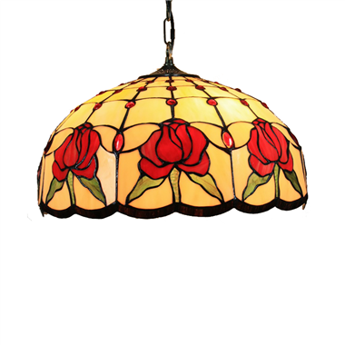 PL160022 16 inch Flower Tiffany Style Pendant Lamp stained glass hanging lighting 