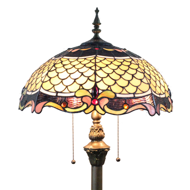 FL160015 16 inch Two lights Tiffany floor lamp stained glass floor lamp from China  
