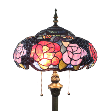 FL160031 16 inch Two lights Tiffany floor lamp stained glass floor lamp from China  