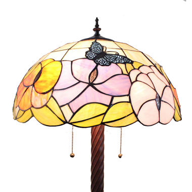 FL160064 16 inch Two lights Tiffany floor lamp stained glass floor lamp from China  