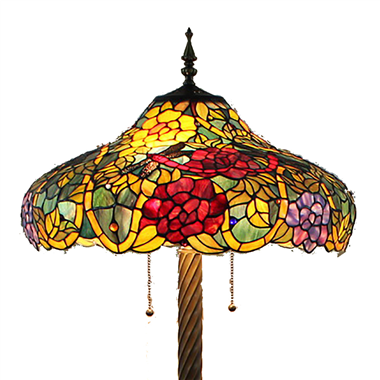 FL200090 20 inch Three lights Tiffany floor lamp stained glass floor lamp from China  