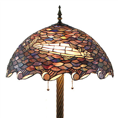 FL200088 20 inch Three lights fish in sea Tiffany floor lamp stained glass floor lamp from China  