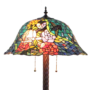 FL200023 20 inch Two lights Zinc alloy base Tiffany floor lamp stained glass floor lamp from China