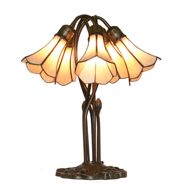5 Lighting Beige Tiffany Lily lampshade Stained Glass table lamp Wedding gifts