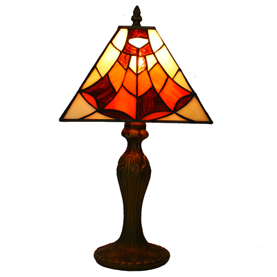 TL080004-Square Tiffany Table Lamp polyresin lamp base Modern table light