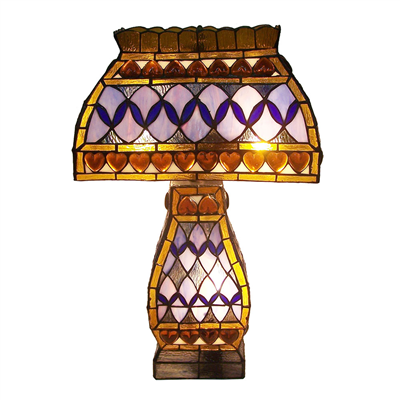 CL130001 tiffany cluster table lamp stained glass double lit table light