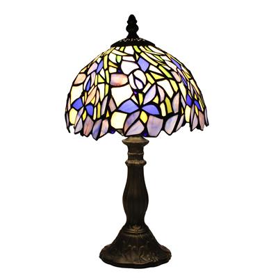 TL080010-8 inch Floral Tiffany Iris Table Lamp Stained Glass modern bedside desk light art decor nov