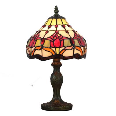 TL080011-8 inch Floral Tiffany Tulip Table Lamp Stained Glass modern bedside desk light art decor no