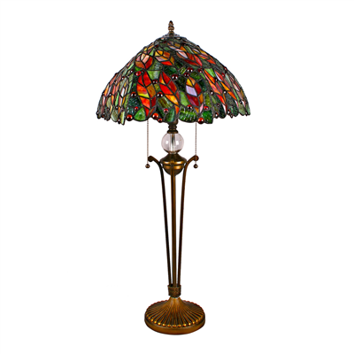 TL160001-16 inch leaf tiffany tablel lamp decorative table light for bedroom stained glass lampshade