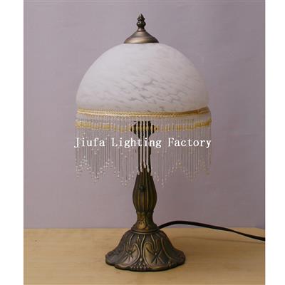 TRH100001W-Beaded Alabaster White Glass Shade Table lamp