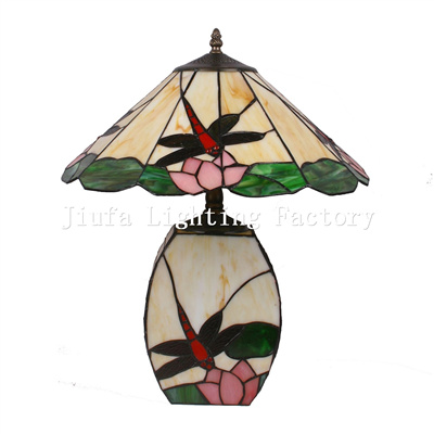 CL1600-01Dragonfly Tiffany style Double Lit Table Lamp