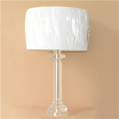 Luxury crystal style table lamp with fabric Linen shade home decoration novelty lighting fixture