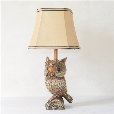 TRF100009 10 inch Owl base fabric lampshade table lamp