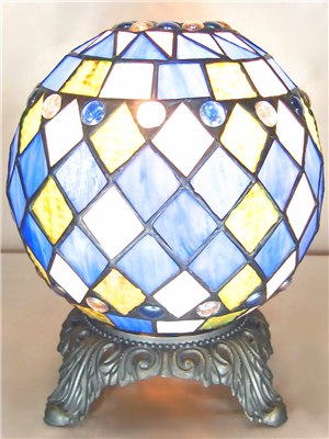 Peculiar colorful sphere  table lamp quaint ball tiffany lighting 