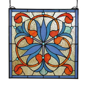 GP0015-Mission Art Nouveau style Stained Glass Window Panel suncatcher