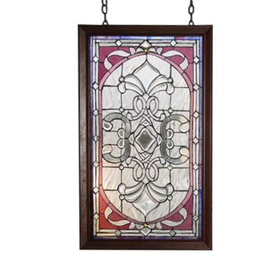 GP0017 Tiffany Style stained glass Clear Beveled window panel