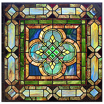 GP0021 green mottledrepair tiffany glass panel flower stained glass window panel home decoration