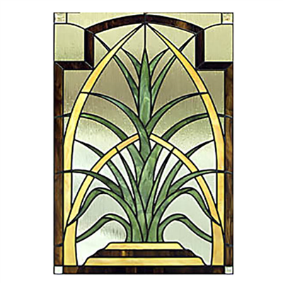 GP00022  tiffany glass palmarches window panel stained glass decoration