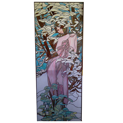 GP00023 Handcrafted Tiffany Style stained glass  Lady  wall decoration