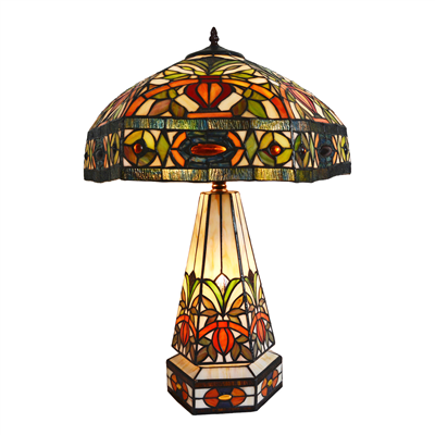 CL180003-Tiffany cluster double lit table lamp tiffany lamp