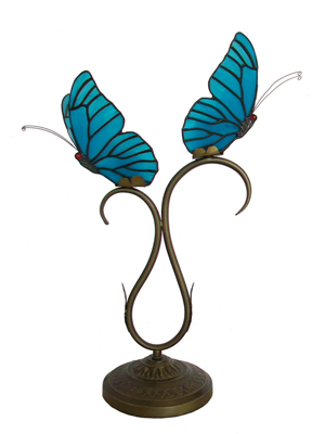 TLC00079 Two butterfly tiffany lamp table lamp