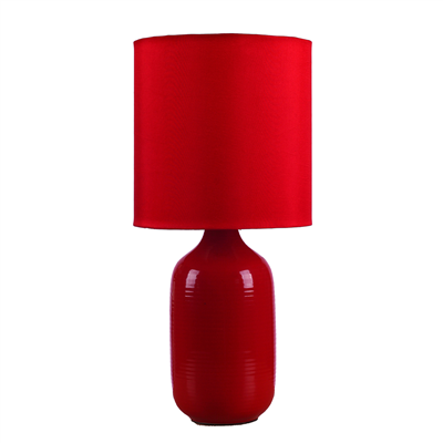 TRF070001-18x38 simple design red ceramic table lamp modern table light with fabric lampshade home d