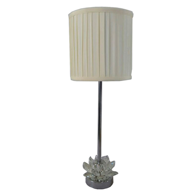 TRF080002 lotus table lamp with fabric lampshade crystal lamp base modern lighting fixture