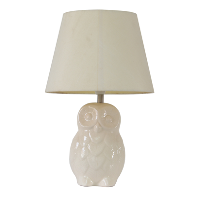 TRF110007  11 inch ceramics owl base modern fabric table lamp cloth lighting jiufa lighting   