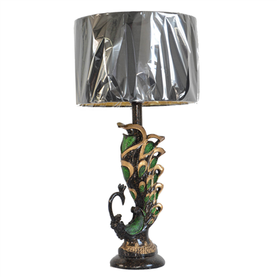 TRF120002 peacock table lamp fabric lampshade modern table light