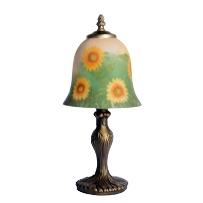 TRH070003 7 inch Bell Shade flower Hand-Painted Glass Lamp factory