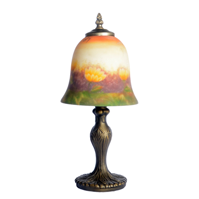 TRH070004 7 inch Bell Shade  flower Hand-Painted Glass Lamp factory