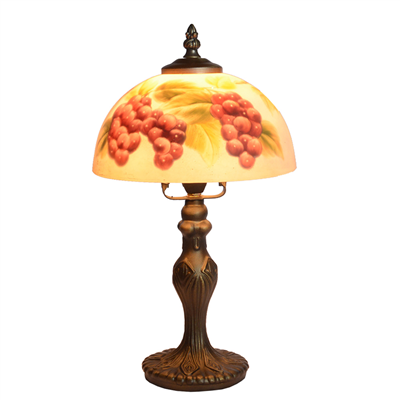 TRH080011 8 inch Reverse Hand Painted Lamp bumper harvest Grape glass  table lamp
