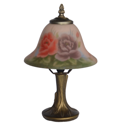 TRH080022 8 inch Reverse Hand Painted Lamp flower bell ;ampshade Grape glass  table lamp