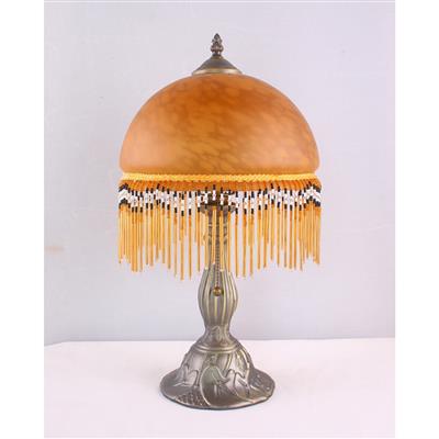 TRH100001BR 10 inch Reverse Hand Painted Lamp  fringed glass table lamp Grape glass table lamp