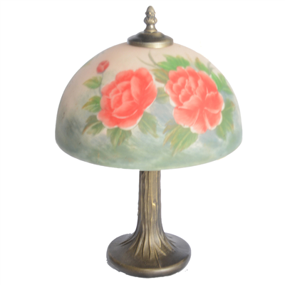 TRH100007 10 inch Reverse Hand Painted Lamp flower Grape glass table lamp factory