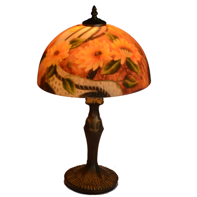 TRH120002 12 inch Reverse Hand Painted Lamp flower Grape glass table lamp f