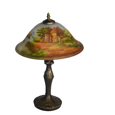 TRH130001 13 inch Reverse Hand Painted Lamp hometown house Grape glass table lamp factory