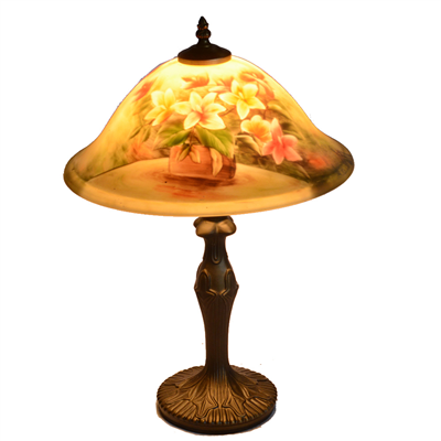TRH130002 13 inch Reverse Hand Painted Lamp glowing flower Grape glass table lamp factory