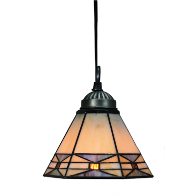 PL070001 7 inch Tiffany Style Stained Glass Hanging Lamp Ceiling Fixture