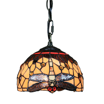 PL100006 10 inch Tiffany Style dragonfly 1-light Pendant Lamp with chain  hanging lamp