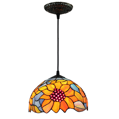 PL100021 10 inch Tiffany Style sun flower 1-light Pendant Lamp with chain  hanging lamp
