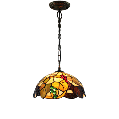 PL120014 12 inch Grape Tiffany Style Pendant Lamp stained glass hanging lighting